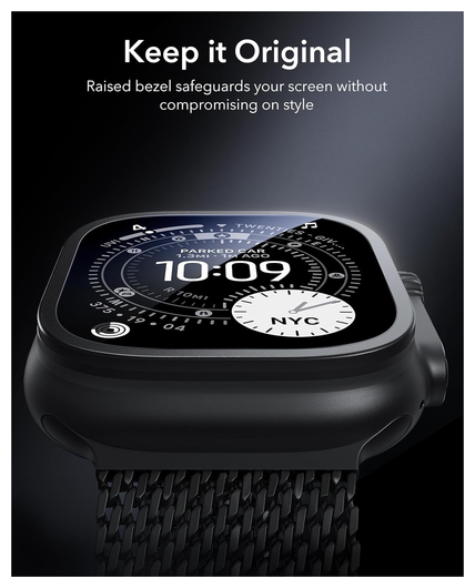 ESR Armorite - Apple Watch Ultra 3/2/1 Tempered Glass - Titanium Zwart (2-Pack) afbeelding 6