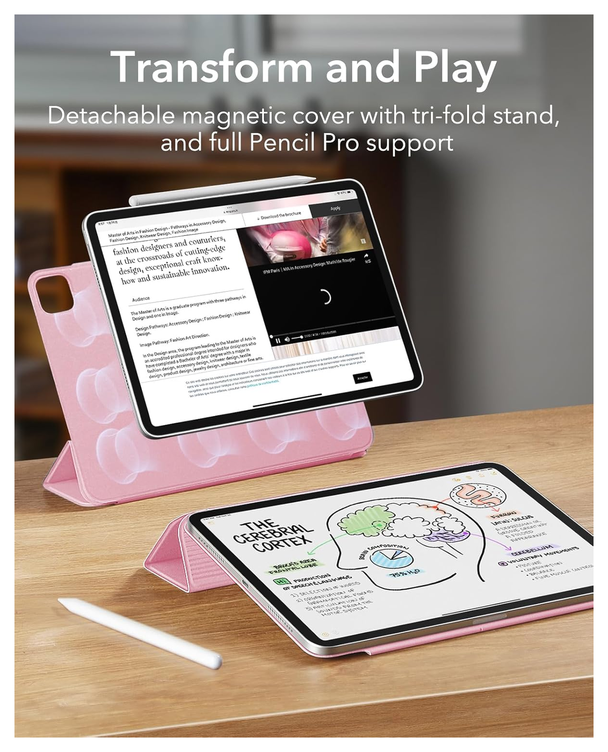 ESR Rebound Magnetic iPad Pro 13 (2024/2025) Hoes Book Case Roze afbeelding 2