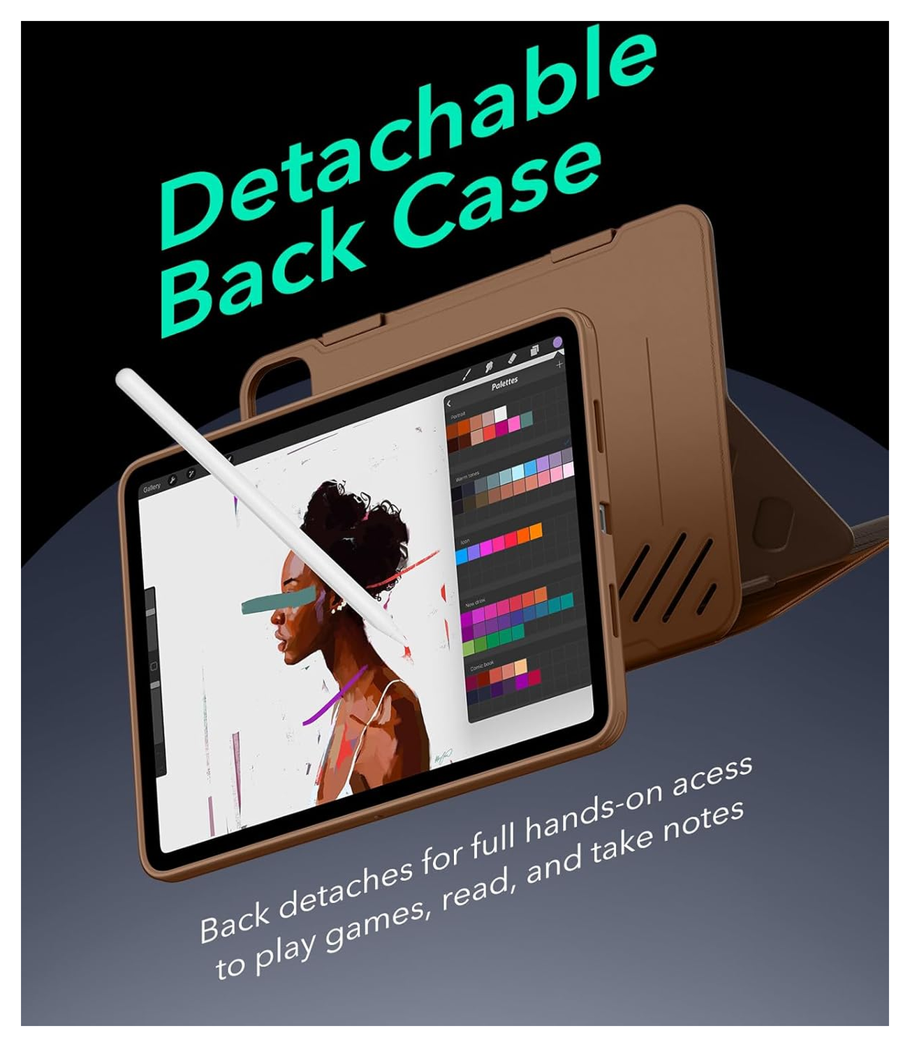 ESR Shift iPad Pro 13 (2024/2025) Hoes Book Case Sleep/Wake Bruin afbeelding 7