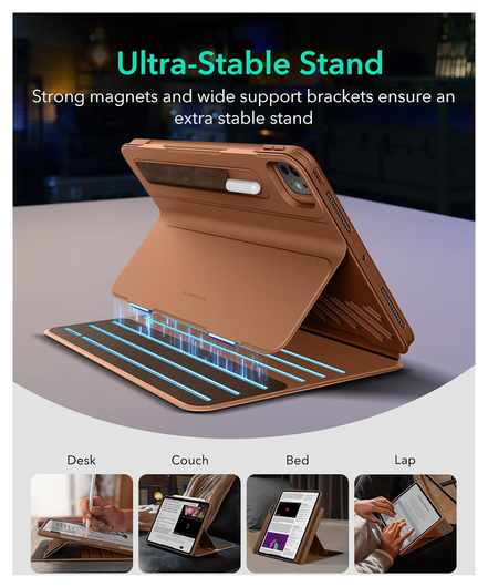 ESR Shift iPad Pro 13 (2024/2025) Hoes Book Case Sleep/Wake Bruin afbeelding 4