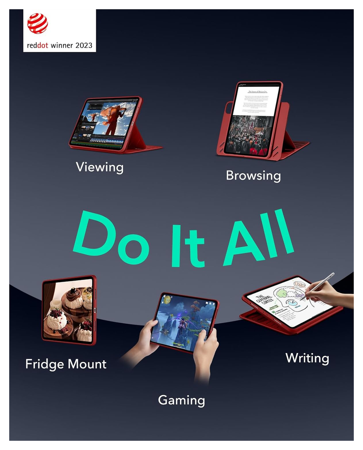 ESR Shift iPad Pro 13 (2024/2025) Hoes Book Case Sleep/Wake Rood afbeelding 3