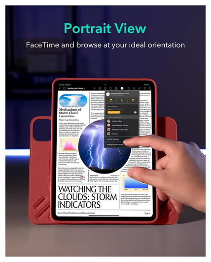 ESR Shift iPad Pro 13 (2024/2025) Hoes Book Case Sleep/Wake Rood afbeelding 6