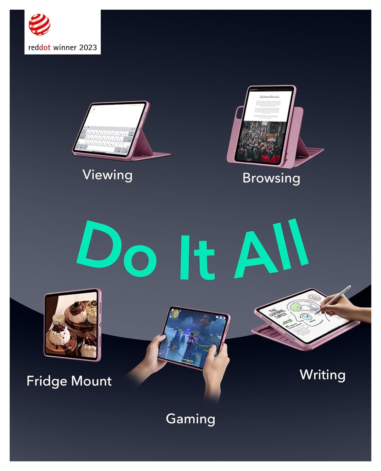 ESR Shift iPad Pro 13 (2024/2025) Hoes Book Case Sleep/Wake Roze afbeelding 3