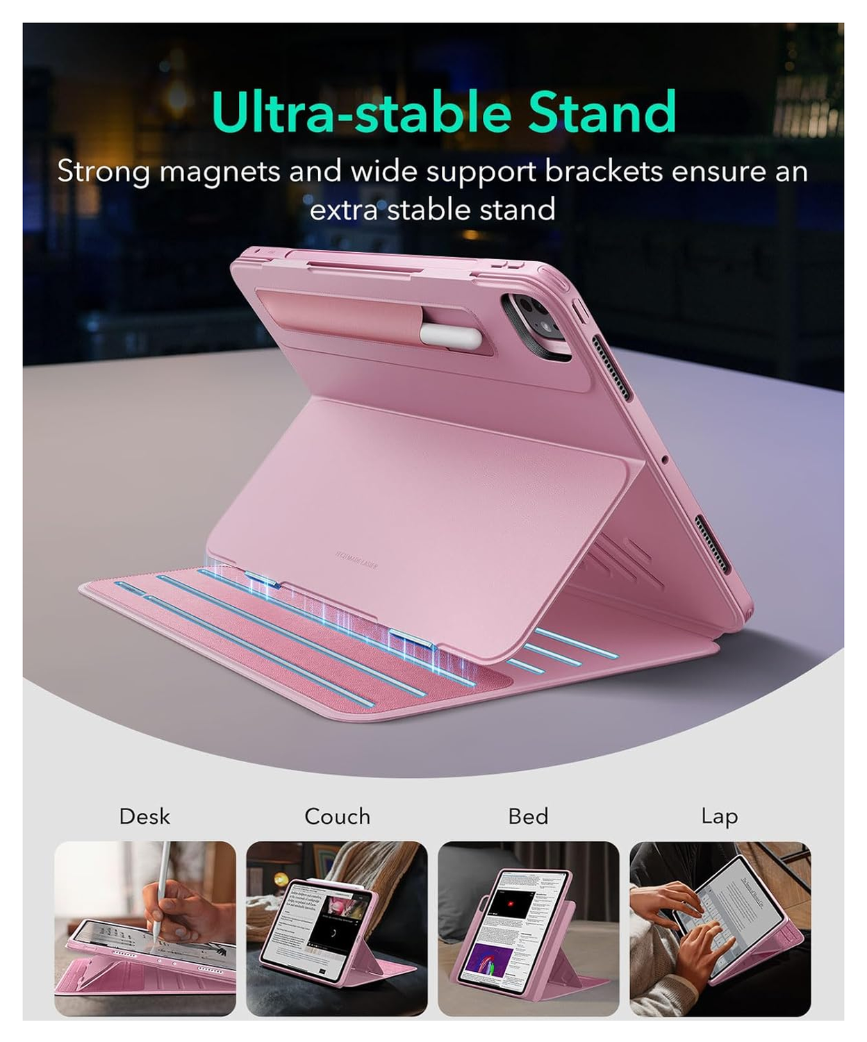 ESR Shift iPad Pro 13 (2024/2025) Hoes Book Case Sleep/Wake Roze afbeelding 4