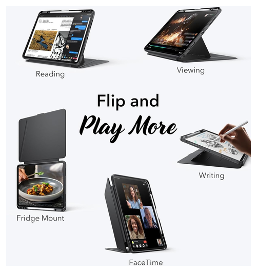 ESR Flip Magnetic iPad Pro 13 (2024/2025) Hoes Book Case met Standaard Zwart afbeelding 4