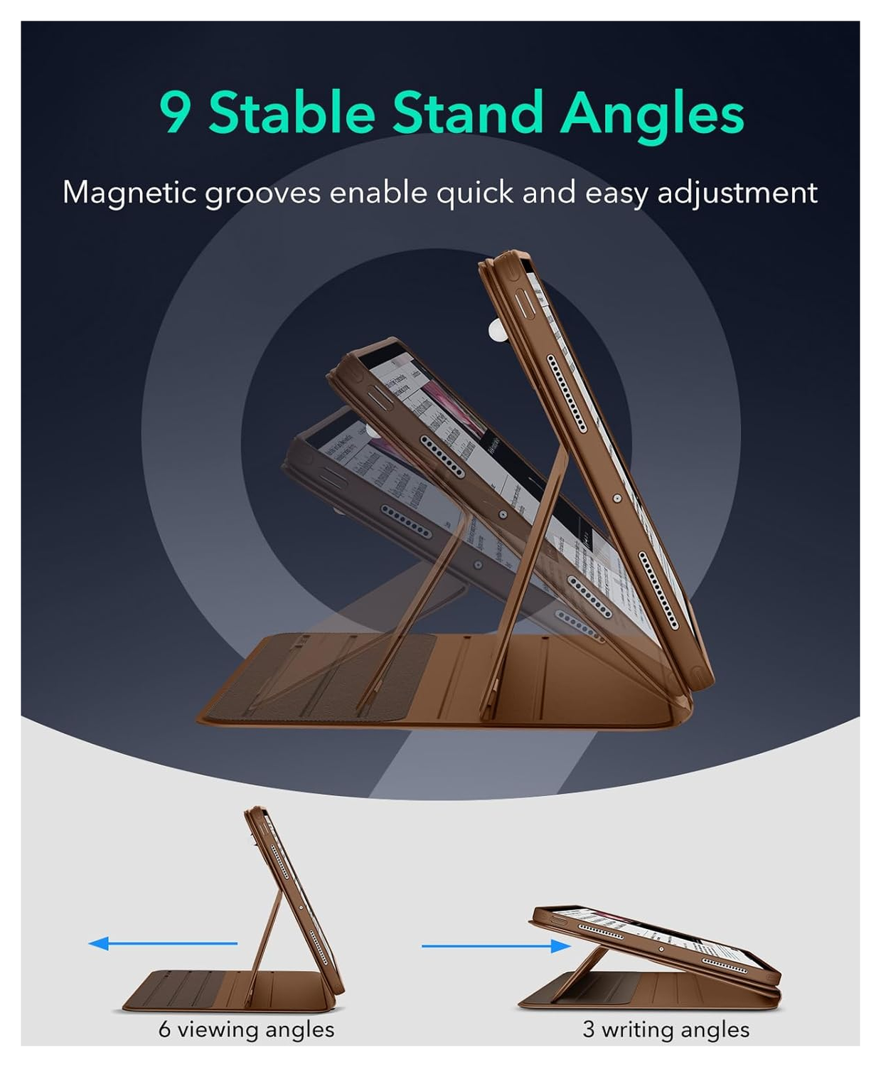 ESR Shift iPad Pro 11 (2024/2025) Hoes Book Case Sleep/Wake Bruin afbeelding 7