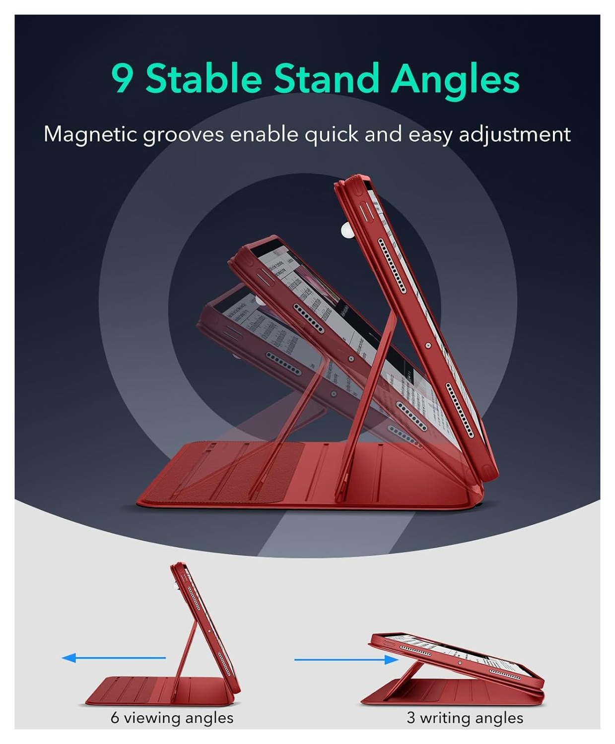 ESR Shift iPad Pro 11 (2024/2025) Hoes Book Case Sleep/Wake Rood afbeelding 5