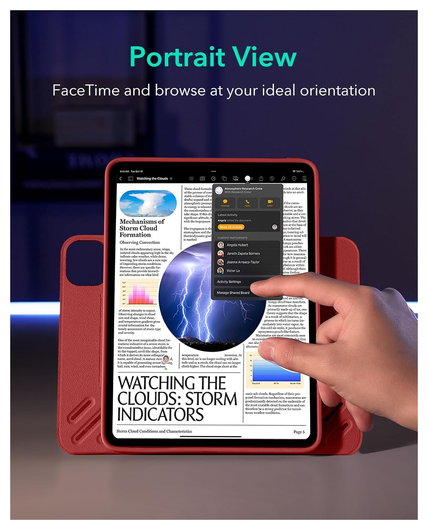 ESR Shift iPad Pro 11 (2024/2025) Hoes Book Case Sleep/Wake Rood afbeelding 6