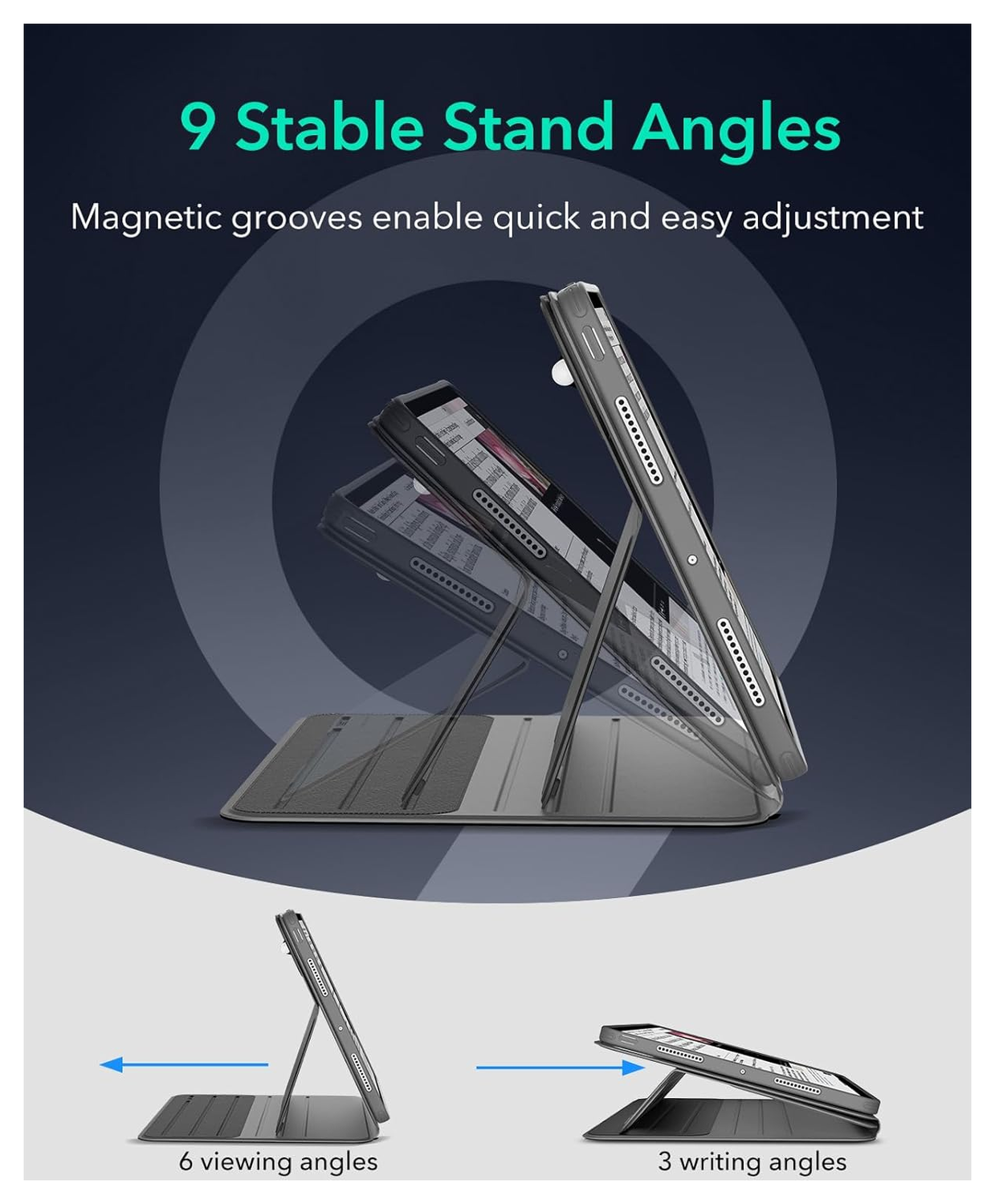 ESR Shift iPad Pro 11 (2024/2025) Hoes Book Case Sleep/Wake Grijs afbeelding 5