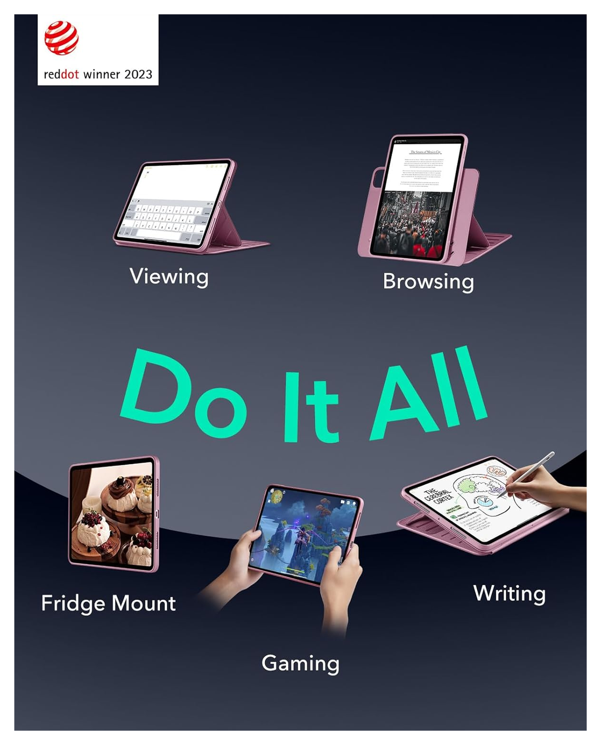 ESR Shift iPad Pro 11 (2024/2025) Hoes Book Case Sleep/Wake Roze afbeelding 3