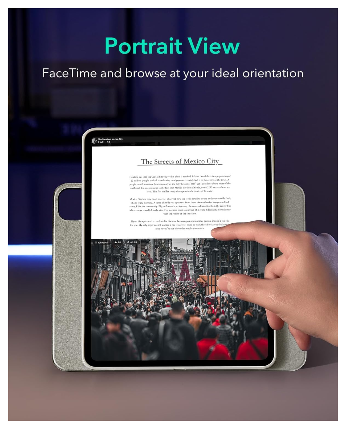 ESR Shift iPad Pro 11 (2024/2025) Hoes Book Case Sleep/Wake Titanium afbeelding 6