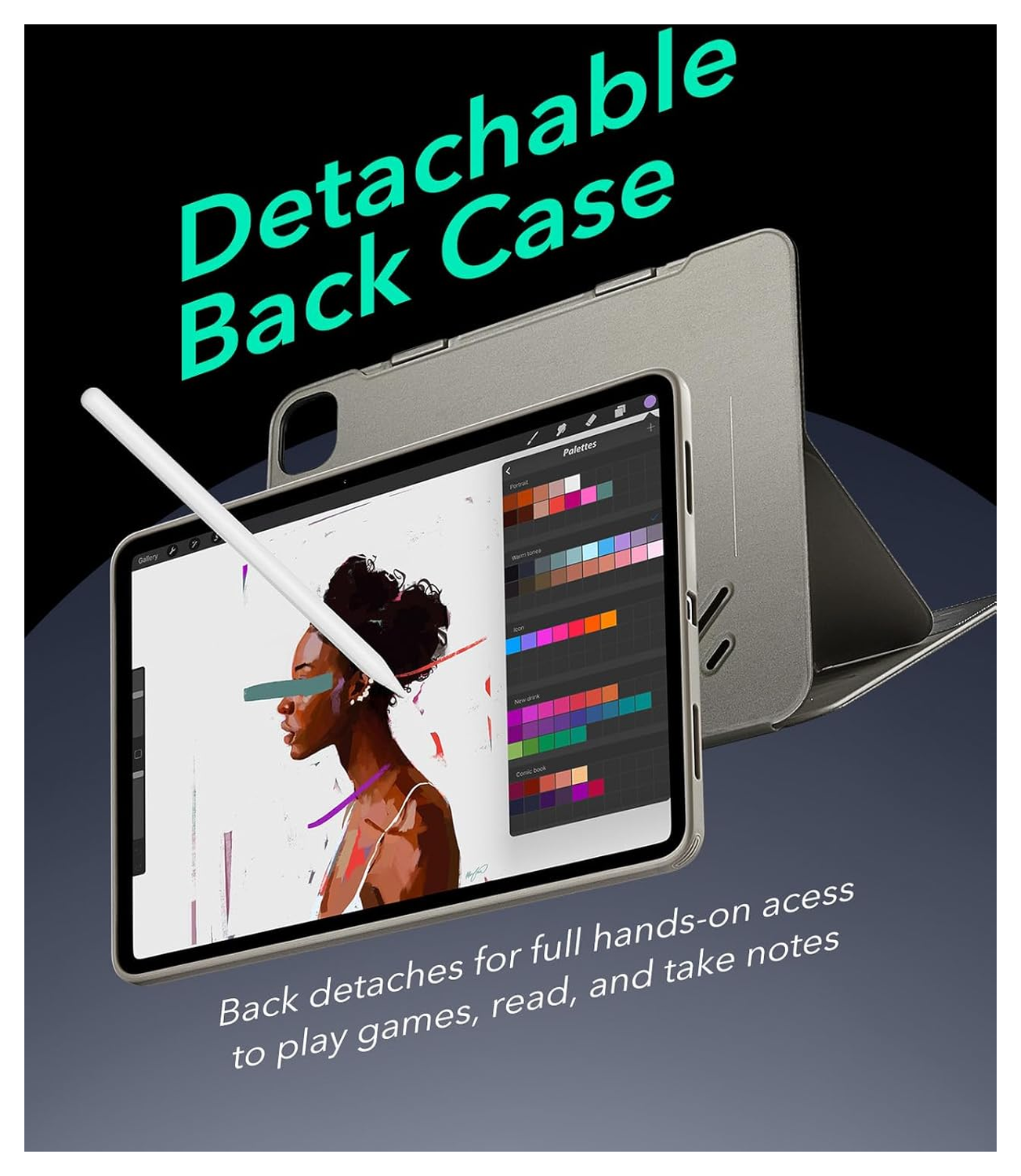 ESR Shift iPad Pro 11 (2024/2025) Hoes Book Case Sleep/Wake Titanium afbeelding 7