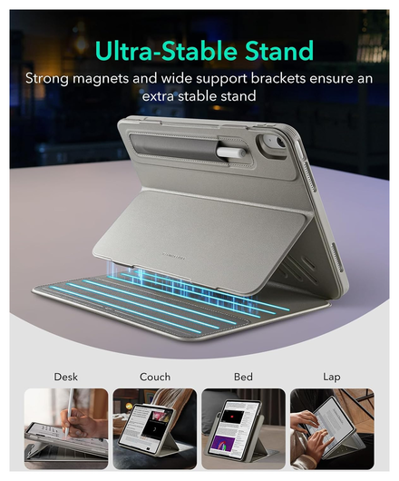 ESR Shift iPad Pro 11 (2024/2025) Hoes Book Case Sleep/Wake Titanium afbeelding 4