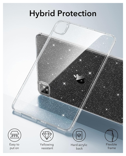 ESR Classic Hybrid iPad Pro 11 (2024/2025) Hoes Back Cover Transparant Glitter afbeelding 5