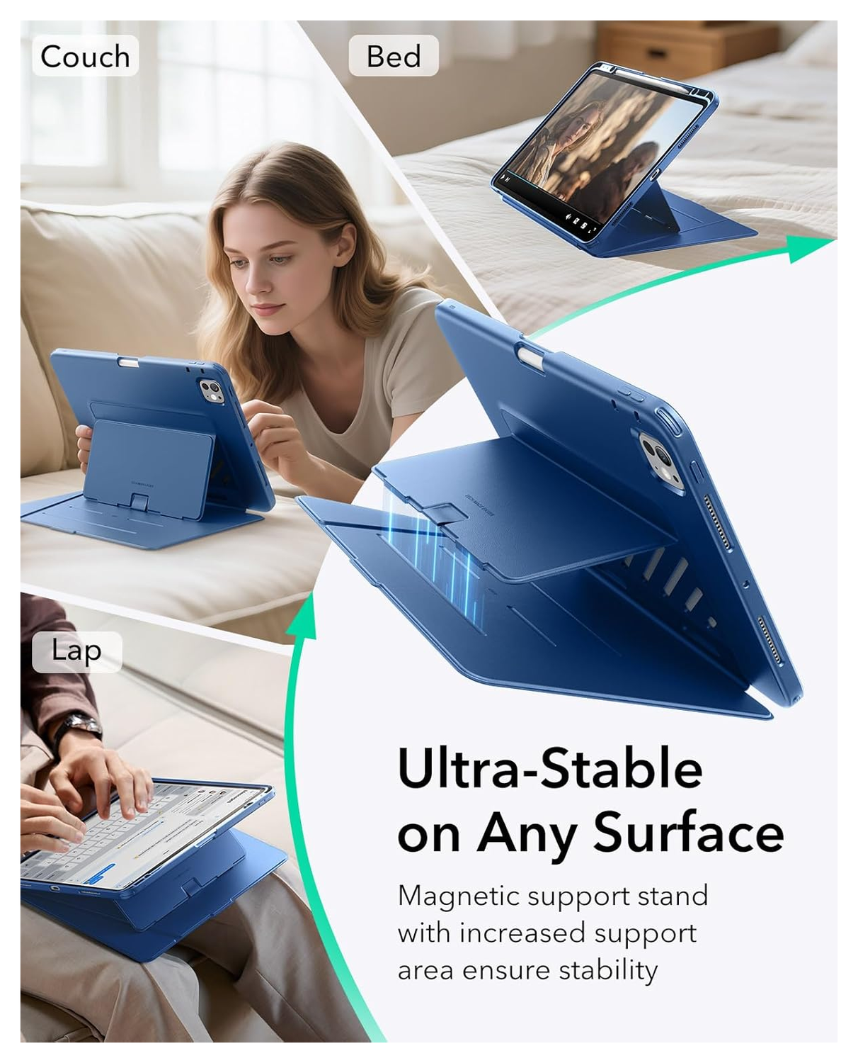 ESR Flip Magnetic iPad Pro 11 (2024/2025) Hoes Book Case met Standaard Blauw afbeelding 6