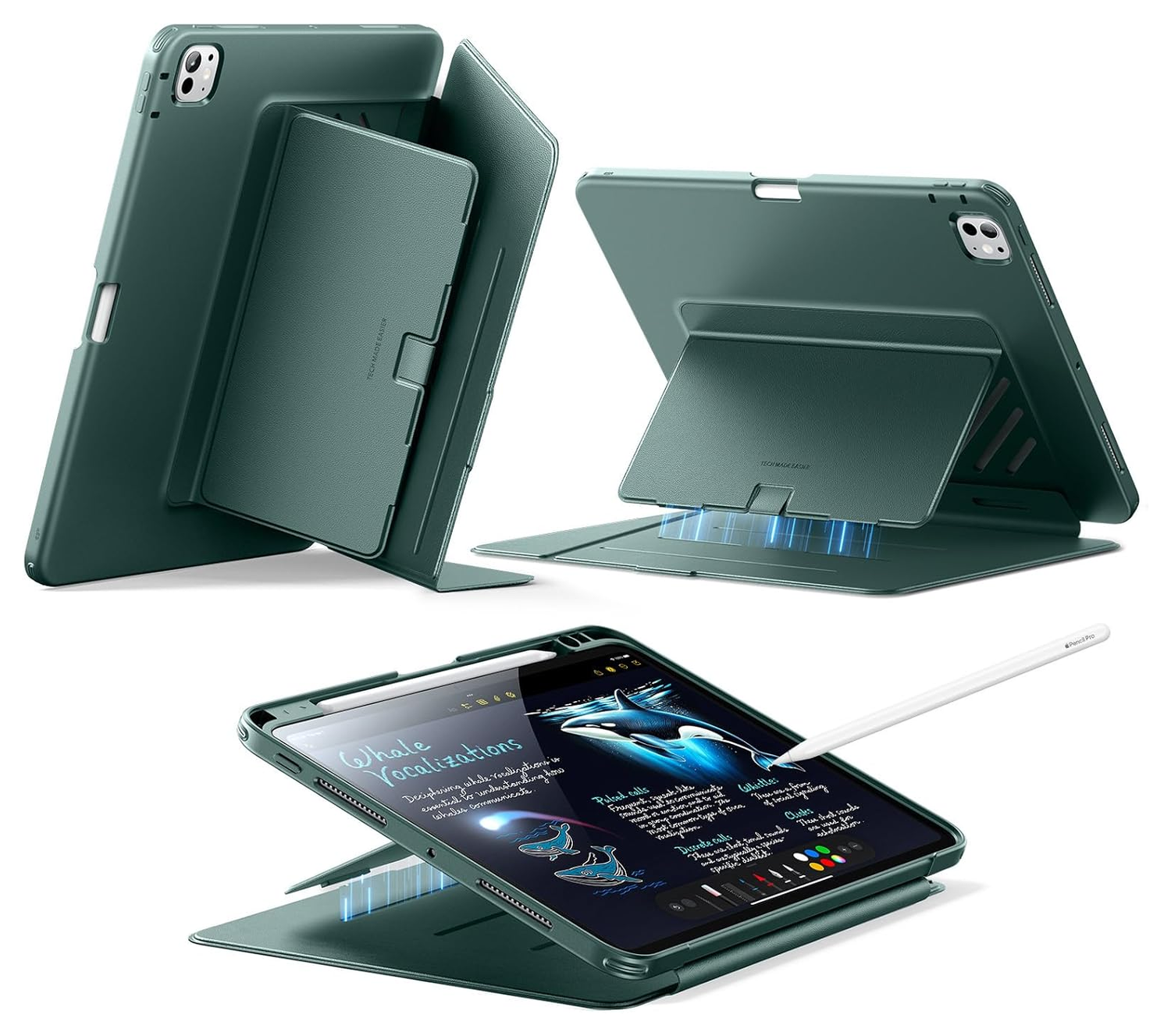 ESR Flip Magnetic iPad Pro 11 (2024 / 2025) Hoes Book Case met Standaard Groen afbeelding 1