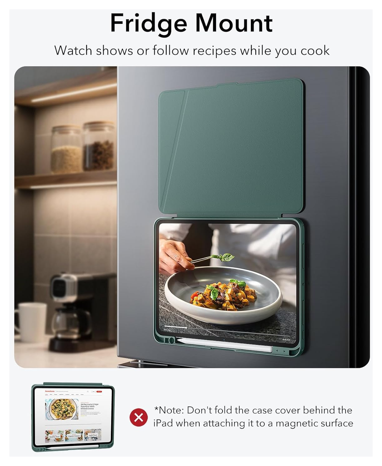 ESR Flip Magnetic iPad Pro 11 (2024 / 2025) Hoes Book Case met Standaard Groen afbeelding 4