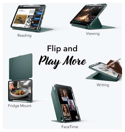 ESR Flip Magnetic iPad Pro 11 (2024 / 2025) Hoes Book Case met Standaard Groen afbeelding 9