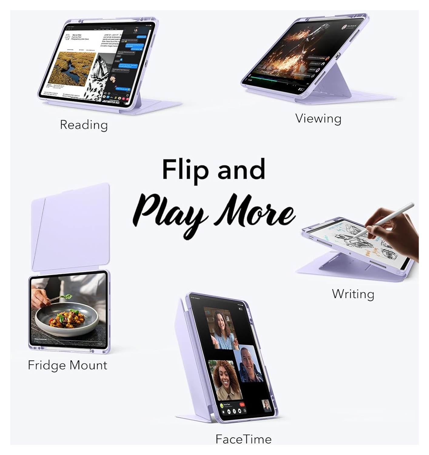 ESR Flip Magnetic iPad Pro 11 (2024/2025) Hoes Book Case met Standaard Paars afbeelding 4