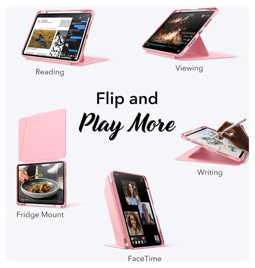 ESR Flip Magnetic iPad Pro 11 (2024 / 2025) Hoes Book Case met Standaard Roze afbeelding 9