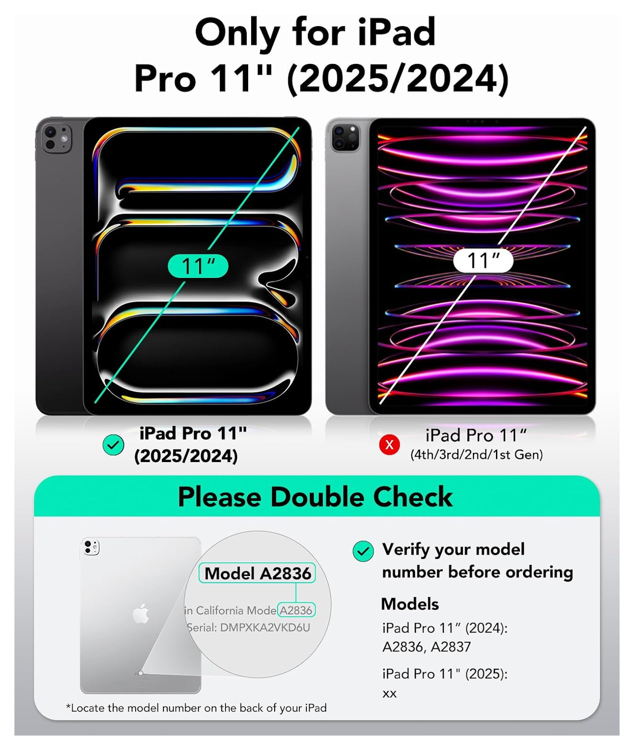 ESR UltraFit Classic iPad Pro 11 (2024/2025) Screen Protector (2-Pack) afbeelding 2