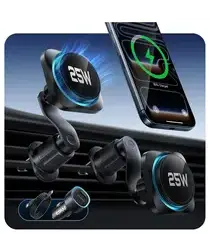 ESR Qi2 Telefoonhouder Auto Ventilatierooster met 25W MagSafe Opladen Zwart afbeelding
