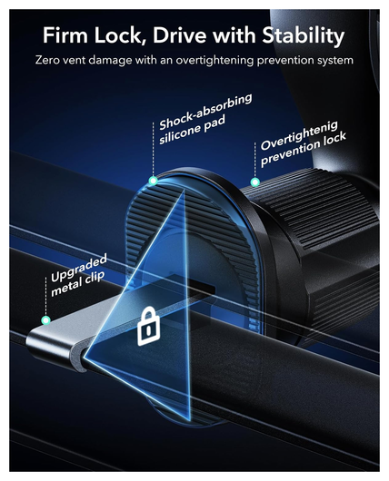 ESR Qi2 Telefoonhouder Auto Ventilatierooster met 25W MagSafe Opladen Zwart afbeelding 6