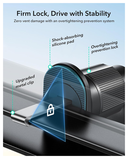 ESR OmniLock MagSafe Ventilatierooster Telefoonhouder Auto Zwart afbeelding 4