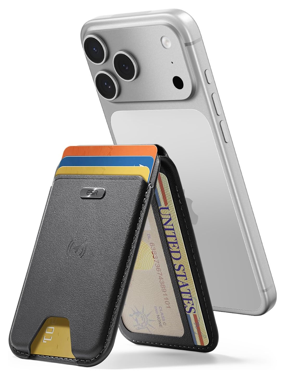 ESR Classic Geo Wallet MagSafe Pasjeshouder met Standaard en Zoek Mijn Zwart afbeelding 1