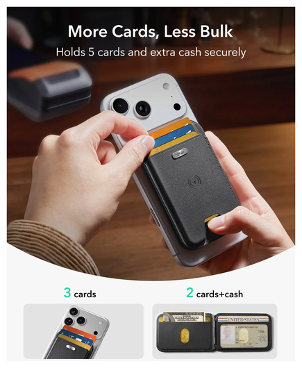 ESR Classic Geo Wallet MagSafe Pasjeshouder met Standaard en Zoek Mijn Zwart afbeelding 11