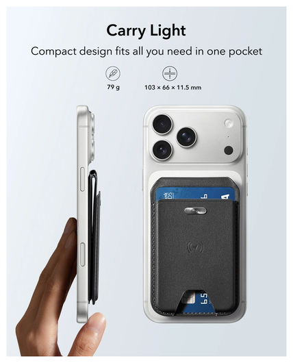 ESR Classic Geo Wallet MagSafe Pasjeshouder met Standaard en Zoek Mijn Zwart afbeelding 8