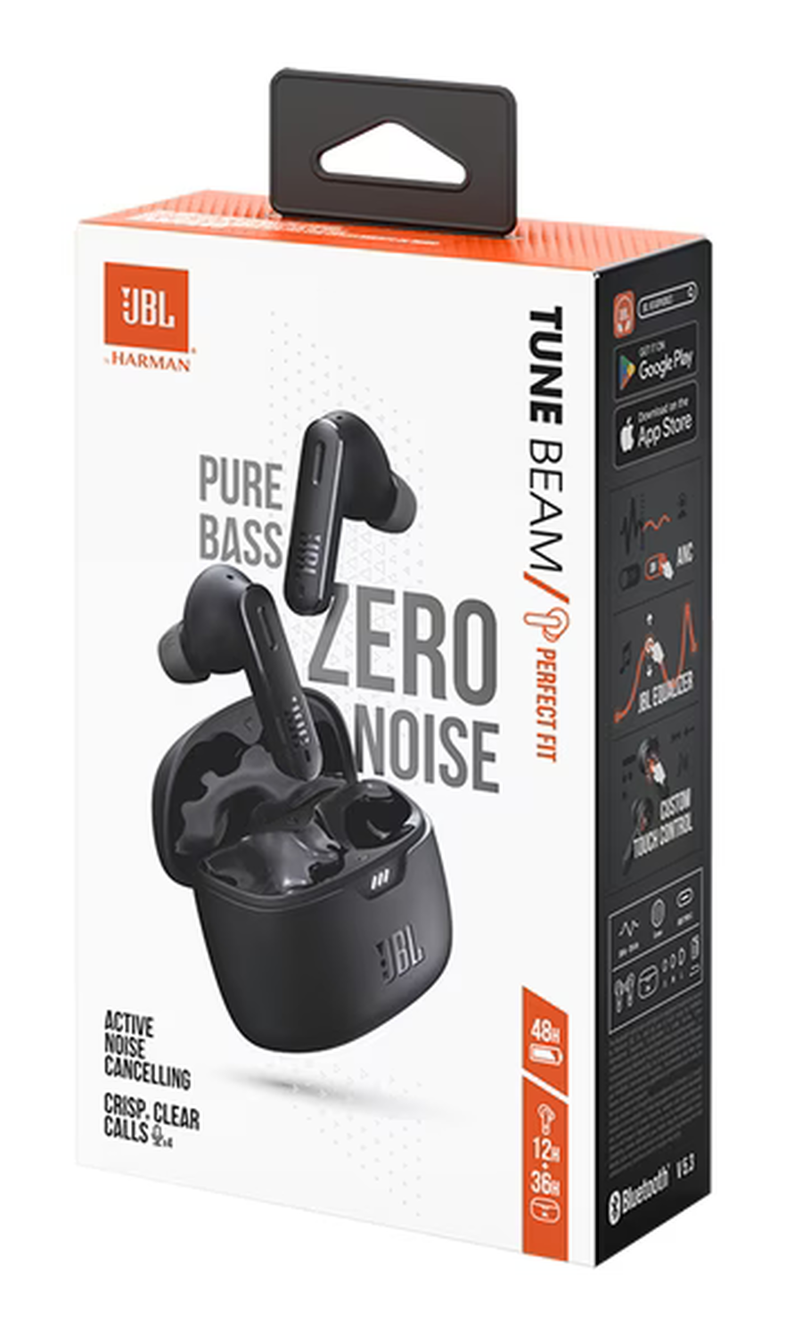 JBL Tune Beam Draadloze Oordopjes Active Noise Cancelling Zwart afbeelding 8