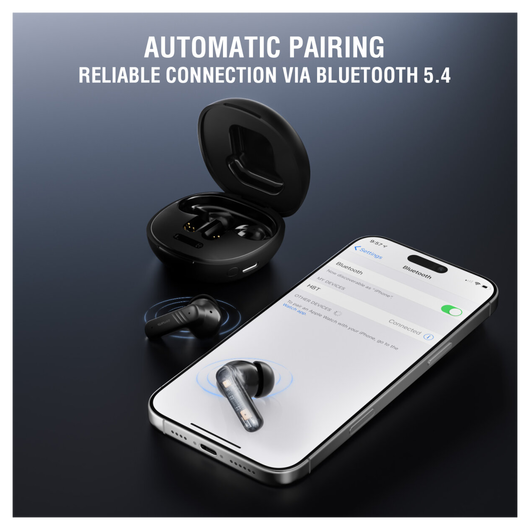 4Smarts Skybuds Screen Pro ANC Headset Draadloze Oordopjes Zwart afbeelding 4