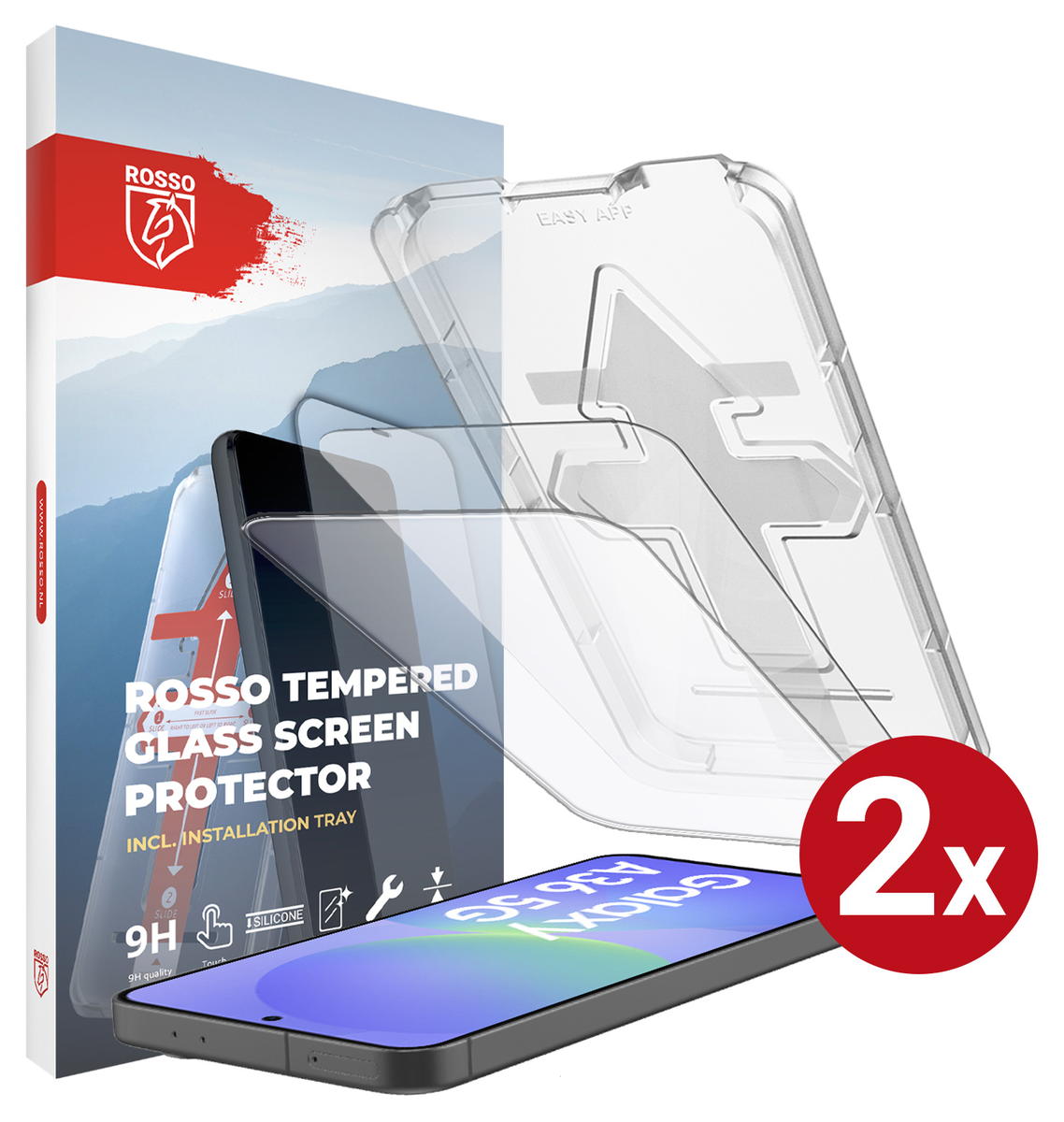 Rosso Samsung Galaxy A36 Tempered Glass met Installatietray (2-Pack) afbeelding 1