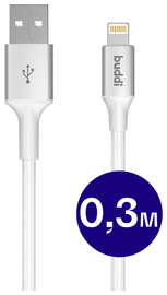 Buddi Flex USB-A naar Lightning Kabel 12W Fast Charge 30CM Wit