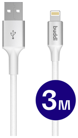 Buddi Flex USB-A naar Lightning Kabel 12W Fast Charge 3M Wit afbeelding