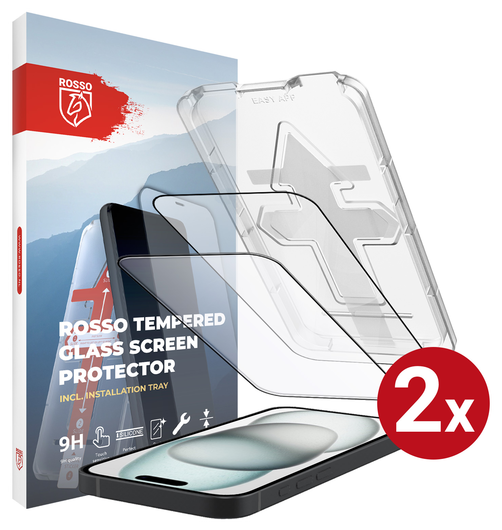 Rosso Apple iPhone 15 Plus Tempered Glass met Installatietray (2-Pack) afbeelding 1