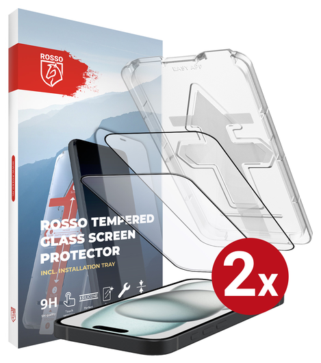 Rosso Apple iPhone 15 Plus Tempered Glass met Installatietray (2-Pack) afbeelding 12