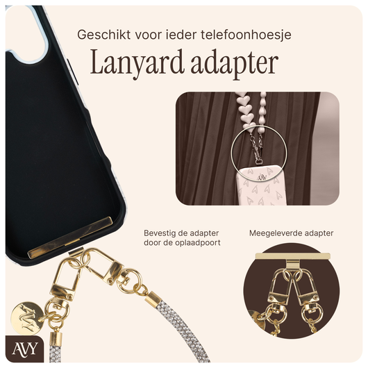 AVY Universeel Armband Polsband Telefoonkoord (30CM) Silver Spark afbeelding 8