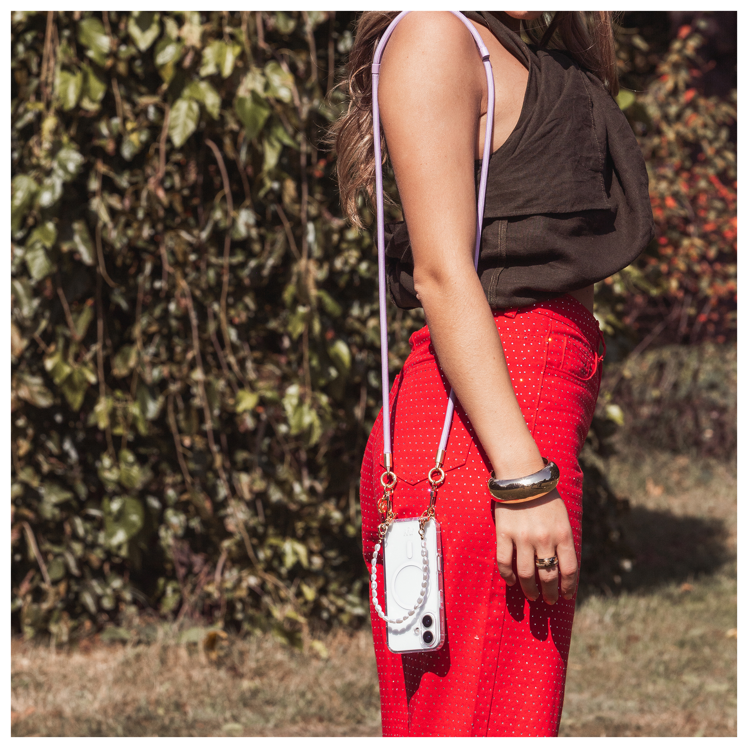AVY Verstelbaar Crossbody Telefoonkoord / Telefoontouw (130CM) Tressé Purple afbeelding 2