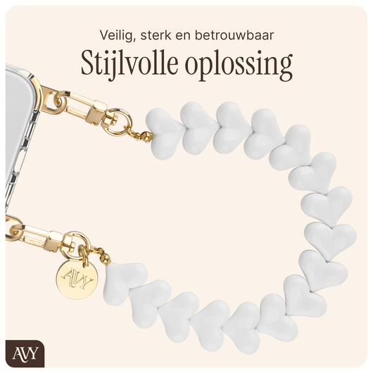 AVY Universele Hartjes Armband Polsband Telefoonkoord (30CM) Cupid White afbeelding 5