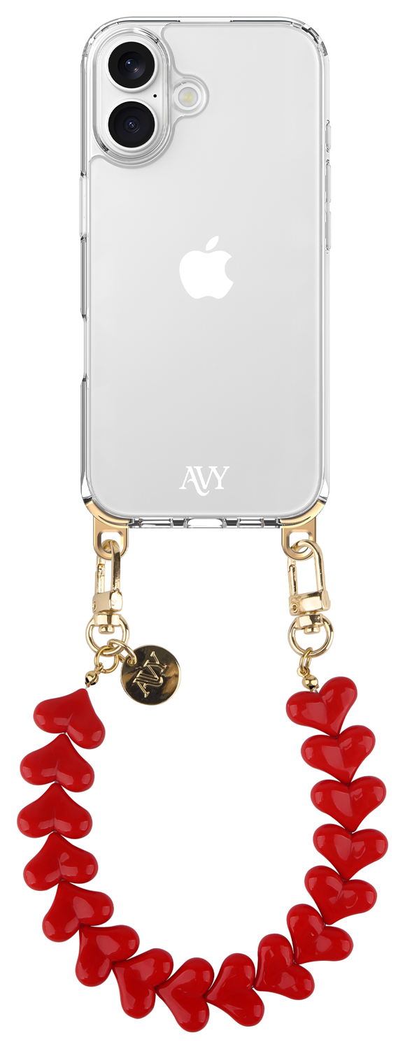 AVY Universele Hartjes Armband Polsband Telefoonkoord (30CM) Cupid Red afbeelding 10