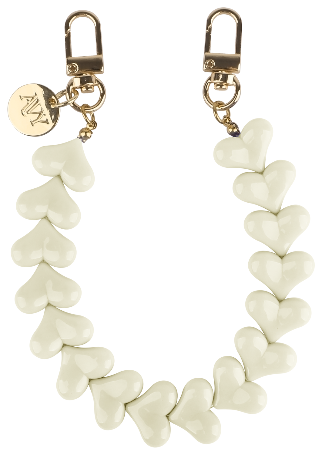AVY Universele Hartjes Armband Polsband Telefoonkoord (30CM) Cupid Beige afbeelding 1