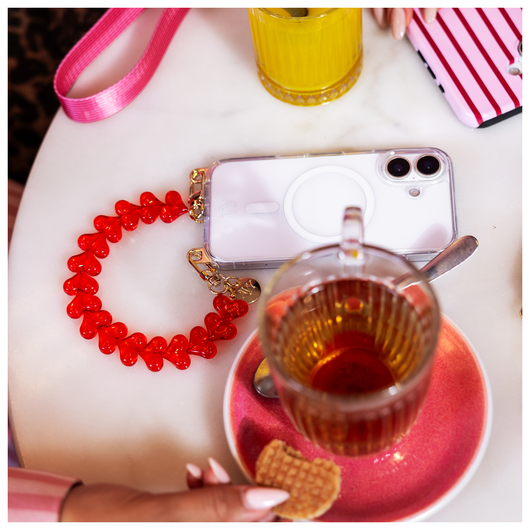 AVY Universele Hartjes Armband Polsband Telefoonkoord (30CM) Cupid Clear Red afbeelding 3