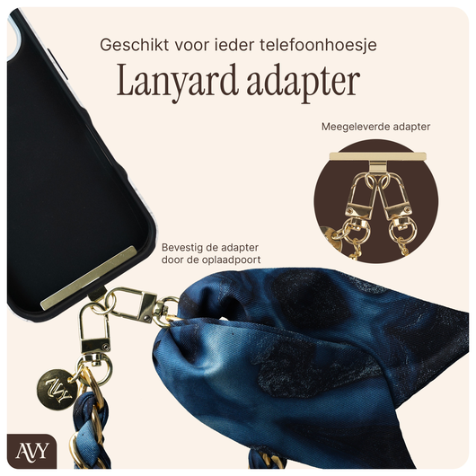 AVY Universeel Sjaal Telefoonkoord / Polsbandje (32CM) Obscura Blue afbeelding 6