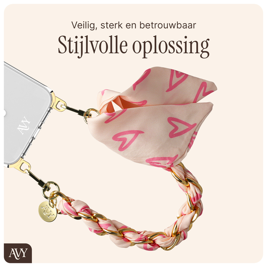 AVY Universeel Sjaal Telefoonkoord / Polsbandje (32CM) Cupid Blush afbeelding 6