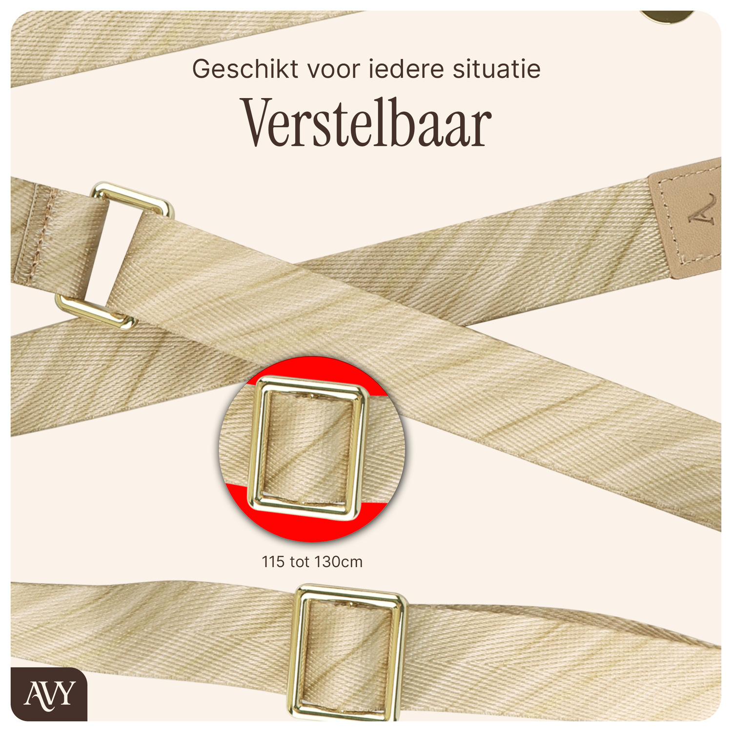 AVY Verstelbaar Nylon Crossbody Telefoonkoord (130CM) Aurum Gold afbeelding 6