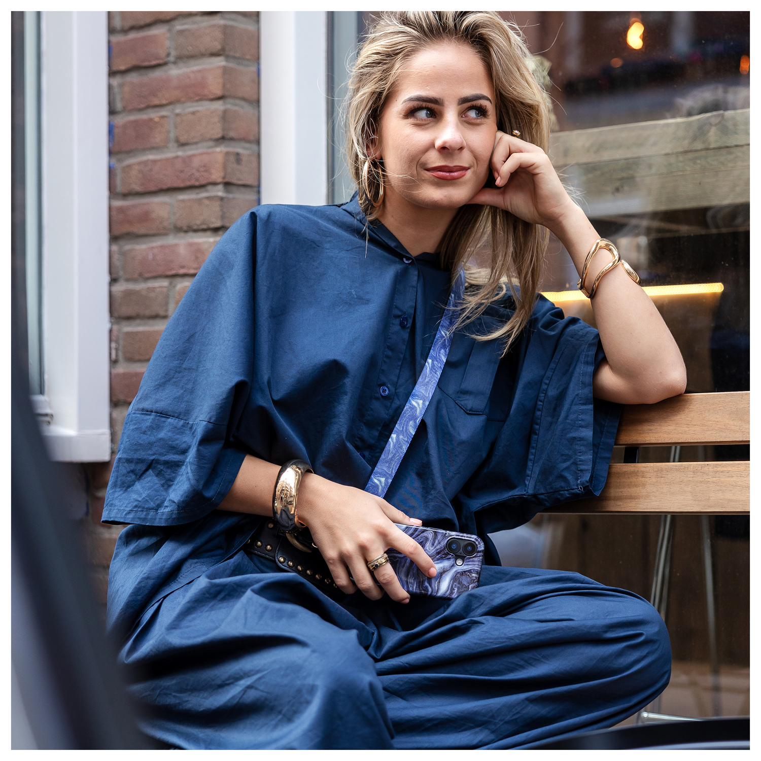 AVY Verstelbaar Nylon Crossbody Telefoonkoord (130CM) Obscura Blue afbeelding 2