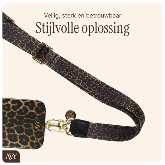 AVY Verstelbaar Nylon Crossbody Telefoonkoord (130CM) Panthera Chic afbeelding 6