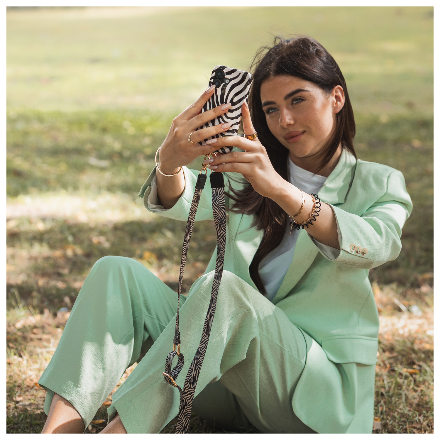 AVY Verstelbaar Nylon Crossbody Telefoonkoord (130CM) Serengeti Zebra afbeelding 4